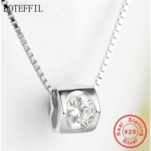 AAAA Zircon 925 Silver Women Necklace Charming Heart Pendant Silver Necklace Fashion Jewelry
