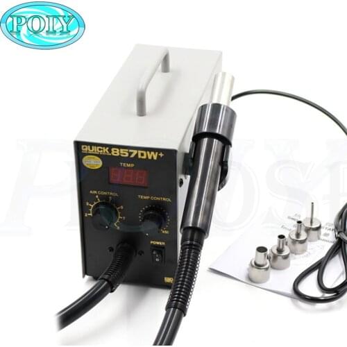 Original QUICK 857DW+ BGA Rework Station Digital Display Hot Air Gun Desoldering Station for BGA SMD CHIP PLCC Repair 110V 220V