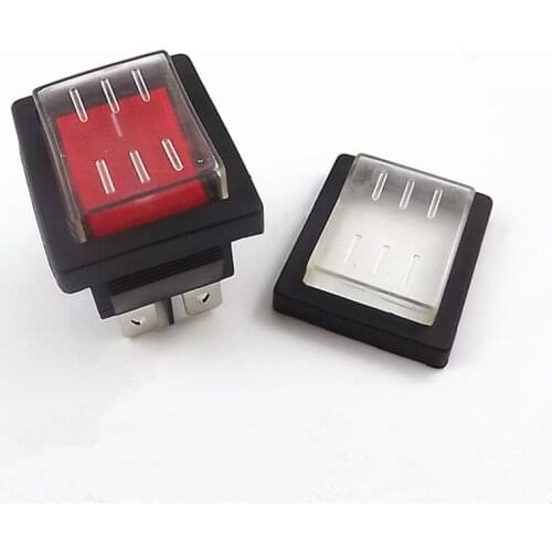 10PCS KCD4 Rocker Switch Power Switch+ transparent waterproof soft sealing cap ON-OFF 4 Pin 16A 250VAC/ 20A 125VAC