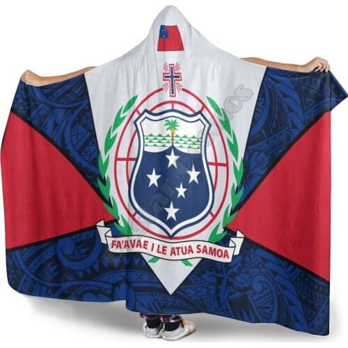 Samoa Polynesian Hooded Blanket Legend of Samoa 3D printed Wearable Blanket Adults Kids Various Types Hooded Blanket