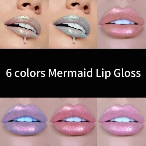 Polarized Lip Gloss Holographic Laser Lip Stick Crystal Jelly Lipstick 6 Colors Pigment Glitter Lip Gloss Lip Makeup Tool
