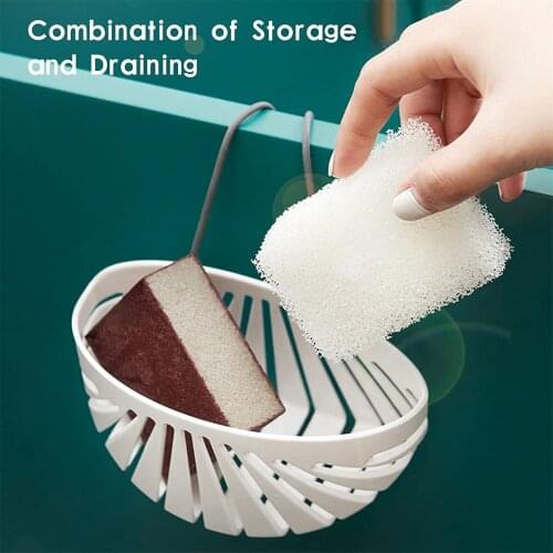 Sink Sponge Holder Hanging Kitchen Sink Caddy Adjustable Strap Kitchen Sink Organizer Space Saving for Sink Countertop _WK