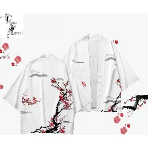 Chinese Painting Plum Blossom 3D Printing Japanese Kimono Women/Men Fashion Summer Casual Cool Short Sleeve Streetwear