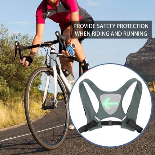 LED Wireless Cycling Vest Outdoor MTB Bike Bag Safety LED Turn Signal Light Vest Bicycle Reflective Warning Vests With Remo