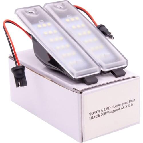 2PCS Canbus LED License Plate Light for Toyota RAV 4 Harrier Hiace Highlander Kluger Land Cruiser 200 For Lexus RX300 Scion XB