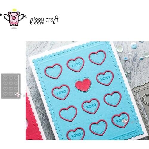 Piggy Craft metal cutting dies cut die mold Heart rectangular frame Scrapbook paper craft knife mould blade punch stencils dies