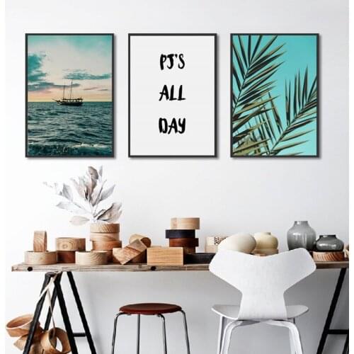 Tropical Decoration Scandinavian Palm Tree Canvas Painting Landscape Poster Motivation Nordic Wall Art Print Decorative Picture