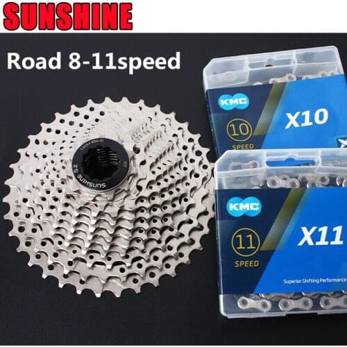 SUNSHINE Road Bicycle Cassette 8/9/10/11speed Flywheel 11-28/32/36T Sprocket with Chain Changer For Sora Groupset R3500 R3000