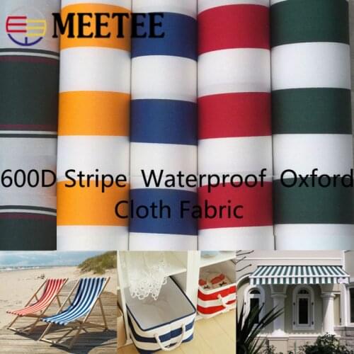 100*150cm Meetee Polyester Stripe Waterproof Oxford Cloth Fabric for Rainproof Poncho Parasol Beach Chair Outdoor Tent Materials