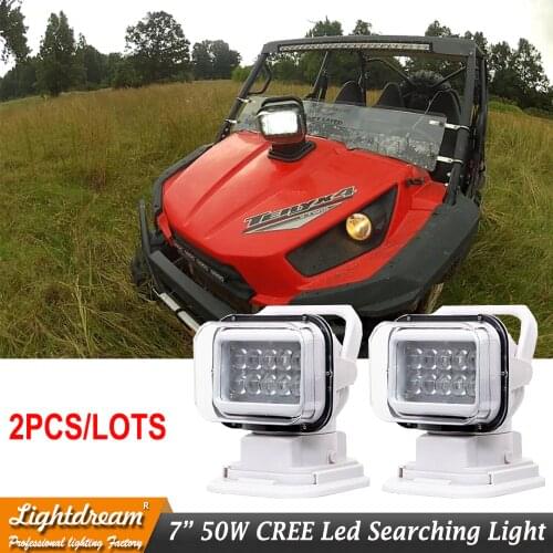 Rotating Remote Control LED Search Light Wireless Working Lamp Emergency Construction Lights for Boat Offroad Car SUV Camping x2