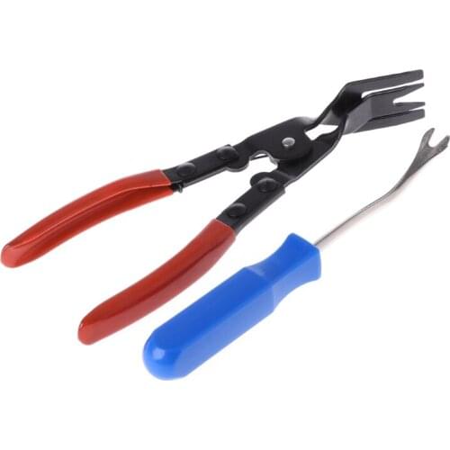 High Quality Car Door Card Panel Trim Upholstery Remover+Clip Removal Pliers Pry Tool Set for the quick removal of staples clip