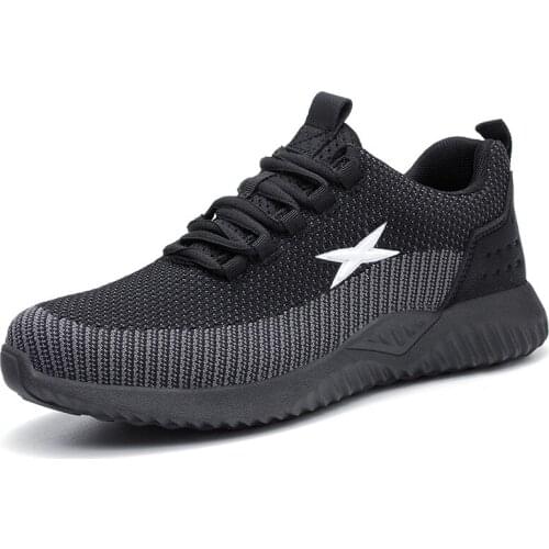 Unisex Safety Work Shoes Men Anti-Smashing Steel Toe Cap Working Boots Construction Indestructible Shoes AIR Mesh Sneakers