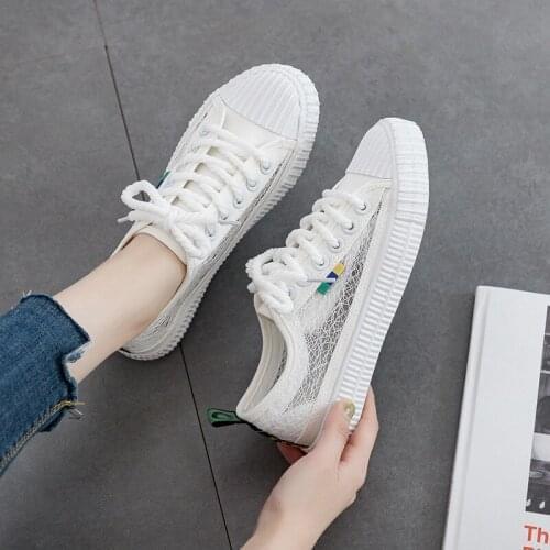 2019 New Spring Lace-up White Shoes Woman Solid Color Female Women Canvas Shoes Casual Women Shoes Sneakers Tenis Feminino K8-49