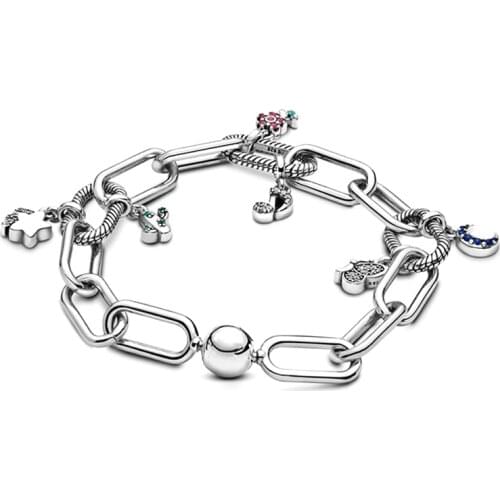 S925 Silver Color Charm Bracelet Fit Me Series Charms Bracelet Original DIY Bead Jewelry For Women