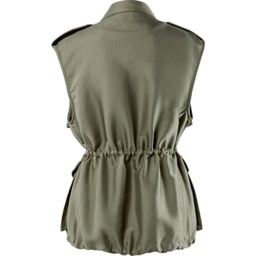 Military Multiple Pockets Cargo Women Hip Hop Vest Coat Female Casual Sleeveless Jacket Gilet Womens Slim Lady Waistcoat