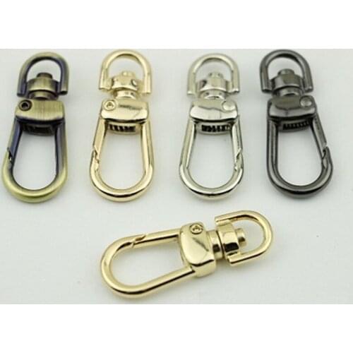 41mm 1pcs Metal Swivel O-ring Eye Snap Hook Trigger Clasps Clips for Leather Craft Bag Strap Belt Webbing Keychain Small Size