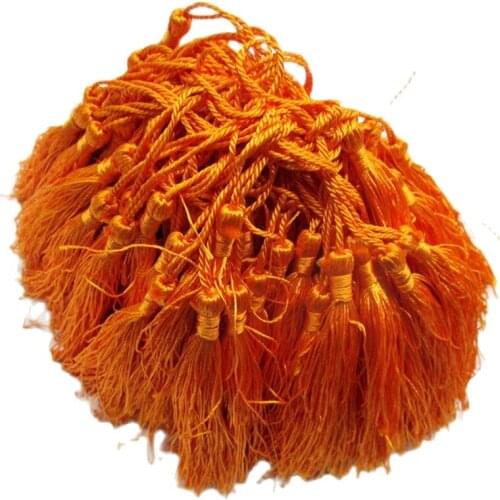 100pcs/lot about 12.5cm wholesale orange color polyester Charm tassel for home decore curtain fitting bookmark curtains 2010