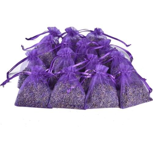 15Pcs Lavender Scented Sachets Bag Organza Bags Dried Flower Sachet Flower Buds Bags Aromatherapy Car Room Air Refreshing Sachet