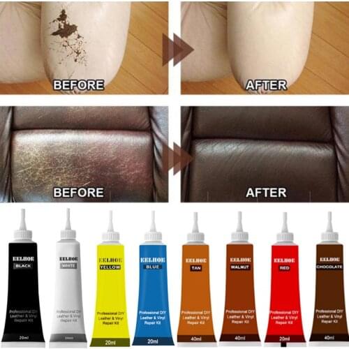 20ml/40ml Car Leather Repair Gel Repair Liquid Vinyl Repair Kit Car Seat Sofa Coats Color Repair Cream Refurbishing Past Tools