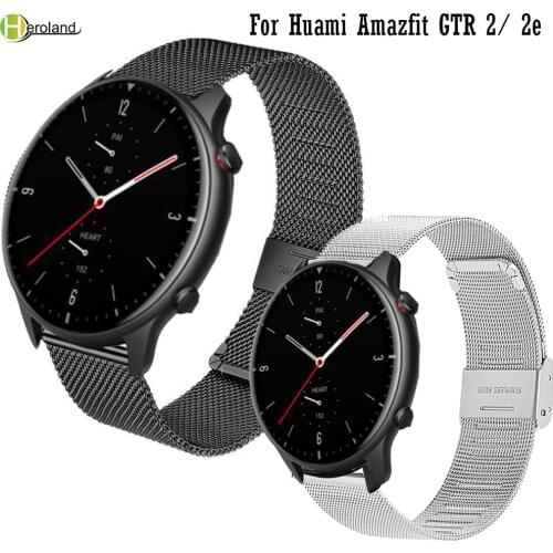 20mm 22mm Watchstrap For Huami Amazfit GTR 2 2R / GTS 2 2e Stainless Steel Milanese Magnetic Wrist band Bracelet Watchband belt