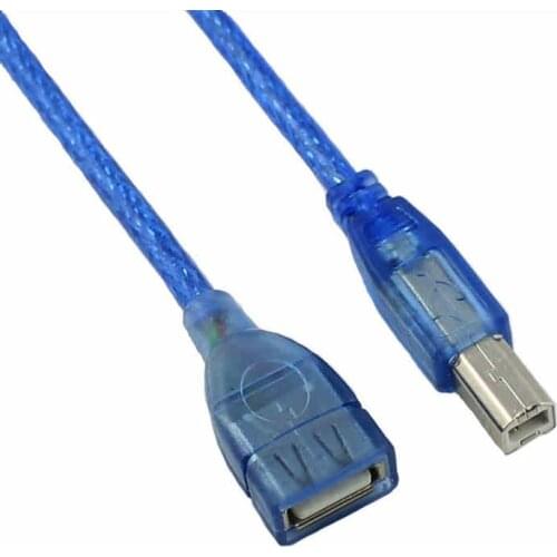 30cm Short USB 2.0 Type B Male to A Female ( BM to AF ) Printer Port Adapter Converter Data Cable Cord Blue
