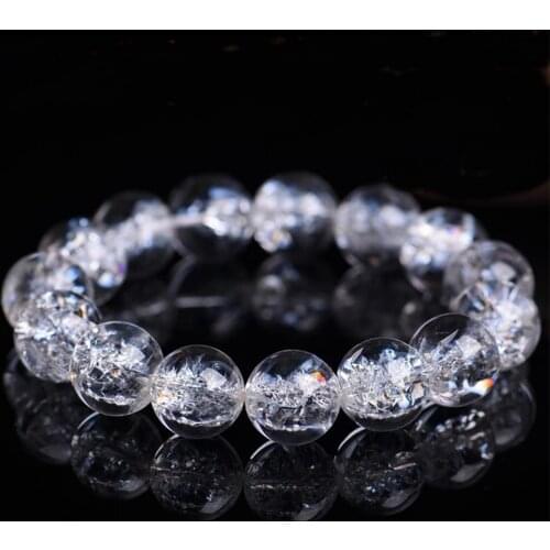 4Size Natural Himalaya White Crystal Bracelet For Women Men Fashion Transparent Bracelets Healing Balance Female Jewelry Gift