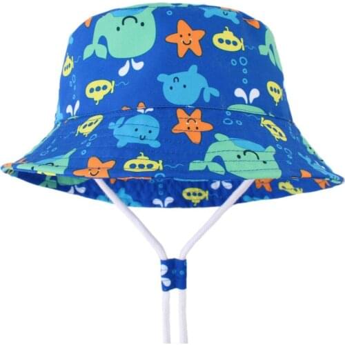 Kids Cartoon Animal Sun Hat UV Protection Foldable Bucket Cap with Chin Strap Sun Hats for Boy or Girl Cartoon Fashion Hats