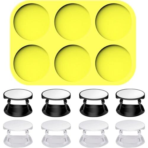 Mould 6-Cavity Phone Silicone Mould Socket 8 Pieces Collapsible Phone Grip Holder for Phones and Tablets（Black and White