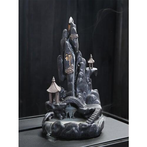 Mountain Mountain Incense Burner Holder Large Backflow Incense Burner Aromatherapy Decoracion Para El Hogar Living Room BD50IB