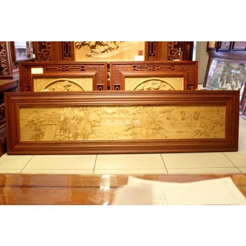 Dongyang classical wood carving Pendant boutique relief plaque hanging seat screen porch wall gentleman farmer shipping
