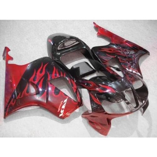 Custom Fairing kit for HONDA VTR1000 SP1 00 01 02 03 VTR VFR 1000 2000 2001 2003 ABS Red flames black Fairings set+7gifts HZ15