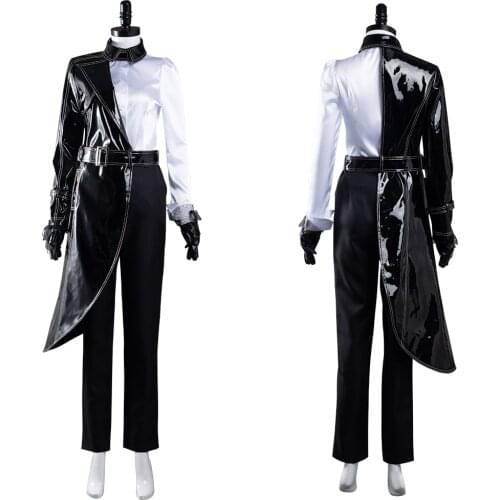 Cruella Cosplay Costume Black White Shirt Coat Pants Outfits Halloween Carnival Suit