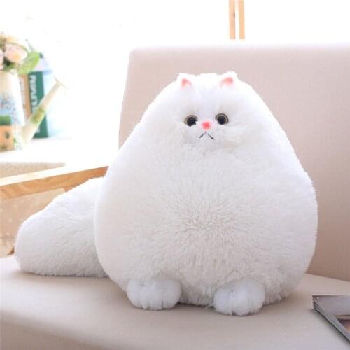 Cute Plush Fluffy Persian Cat Toy Doll Long Tail Simulation Persian Cat Pillow Soft Stuffed Animal Doll Children Christmas Gift