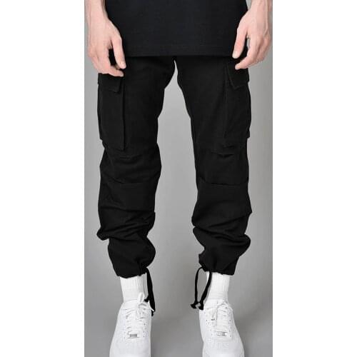 Men Autumn Pants Hip Hop Harem Joggers Pants Male Trousers Mens Solid Multi-pocket Cargo Pants Leg Opening Drawstring Sweatpants