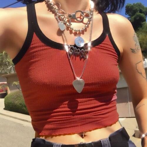 2020 New Women Casual Fitness Clothing Off Shoulder Strapless Crop Top Camisole Women Fashion Contrast Color Tank Top