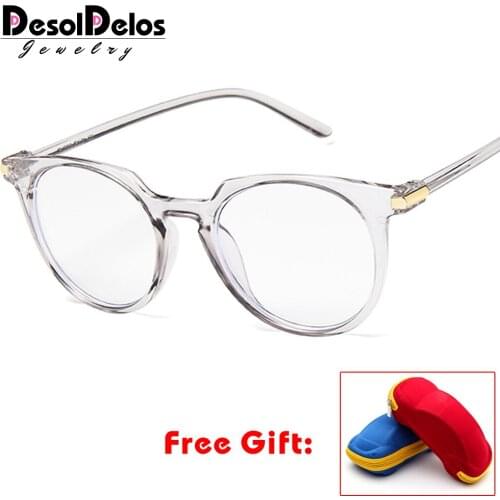 2019 Eyeglasses Frame Retro Anti-Blu-ray Round Frame Wild Literary Computer Glasses Simple Glasses Sexy Woman with box