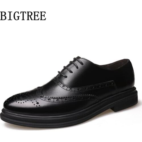 Coiffeur Designer Shoes Men Classic Mens Formal Shoes Genuine Leather Brogue Shoes Men Formal Luxury Brand Chaussure Homme Bona