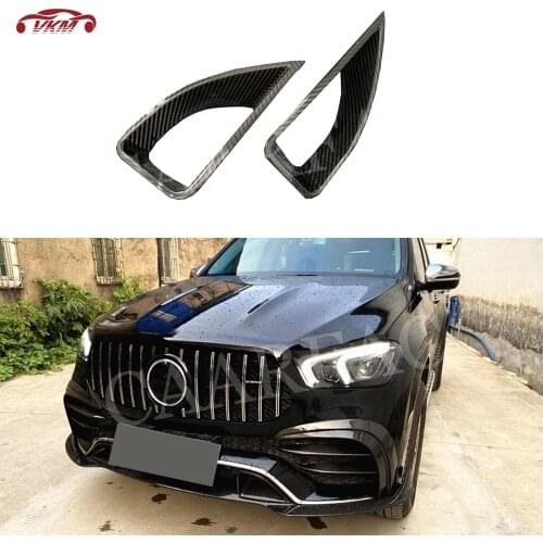 Dry Carbon fiber Material Front Bumper Fins Auto Car Decoration for Mercedes Benz GLE Class W167 GLE53 AMG SUV 2020 UP