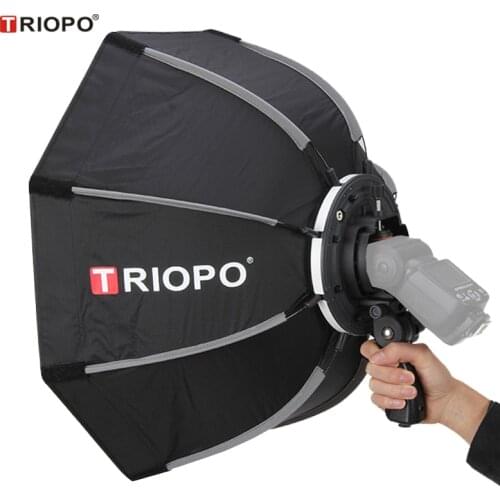 TRIOPO 55cm Flash Portable Outdoor Octagon Umbrella Softbox Speedlite Soft Box for Yongnuo YN685 YN560IV Godox AD200 Flashlight