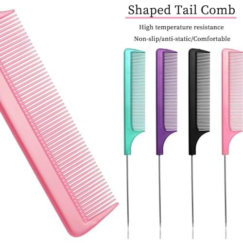 Highlighting Hair Tail Comb Professional Salon Steel Needle Picking Comb Dyeing Tail Comb Beauty Salon Styling Tools