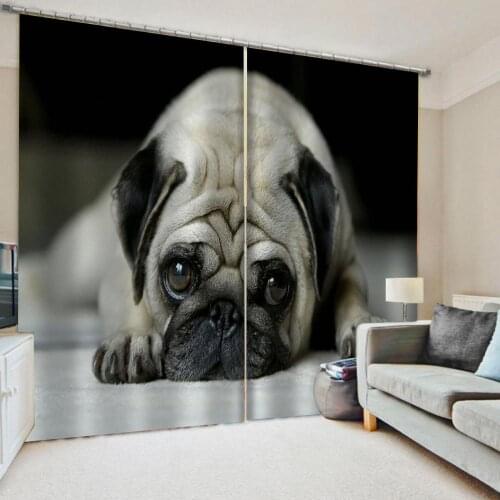 Luxury Blackout 3D Window Curtains For Living Room Bedroom lovely dog curtains Decoration curtains