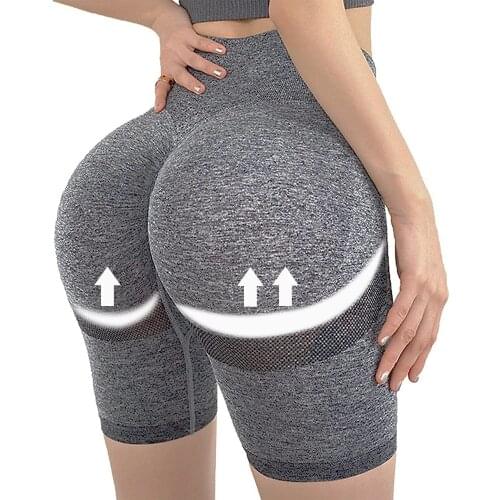 KIWI RATA Women Sexy Seamless Yoga Shorts High Waist Butt Lifting Sports Tights Squat Proof Gym Workout Fitness Leggings