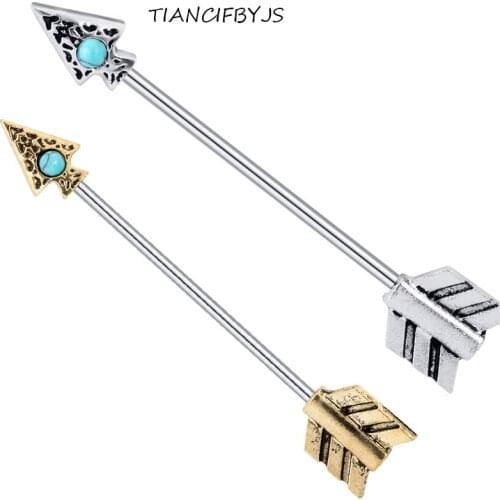 TIANCIFBYJS Surgical Steel Opal Crystal Allow Ear Tragus Bar Barbells Earring Industrial Barbell Set Piercing Body Jewelry 30pcs