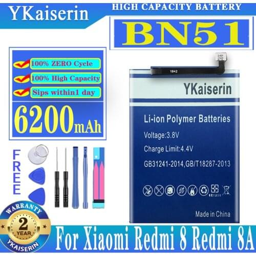 For Xiao Mi Replacement Battery 6200mAh BN51 for Xiaomi Redmi 8 Redmi 8A Redmi8 Redmi8A Phone Battery BN 51 BN-51