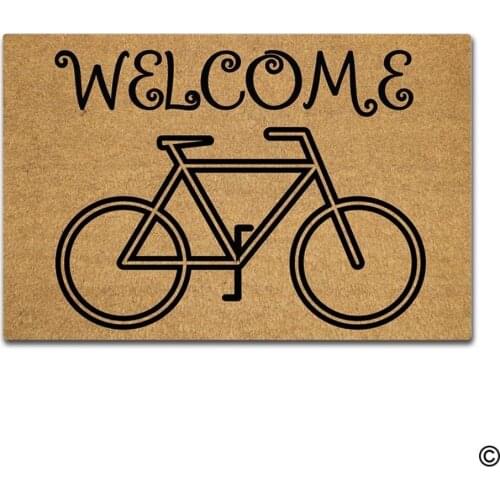 Funny Doormat - Bike Welcome Entrance Mat Indoor Outdoor Mat Non-woven Fabric Top