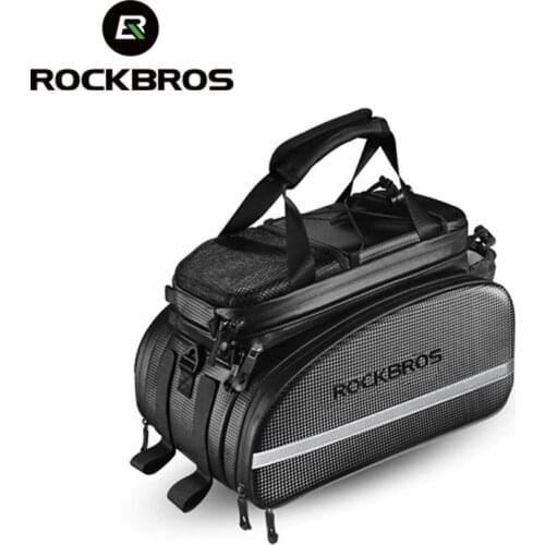 ROCKBROS Bicycle Carrier Bag MTB Bike Rack Bag Trunk Pannier Cycling Multifunctional Large Capacity Travel Bag With Rain Cover