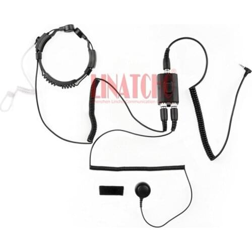 Heavy duty PTT neck throat mic vertex FT-250R VX-10 VX-110 walkie talkie interphone 3.5mm jack earphone