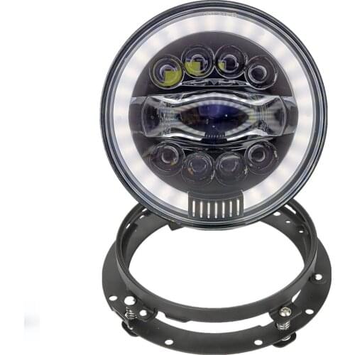 7" LED Headlight DRL Turn Signal With Mounting Bracket Ring For Motorcycle Softail Electra Street Glide