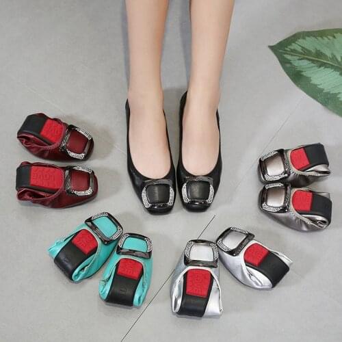 Omelet Shoes Women 2021 Spring New Korean Soft Sole Square Head Flat Shoes, Light Mouth Single Shoe, Large Womens Shoes