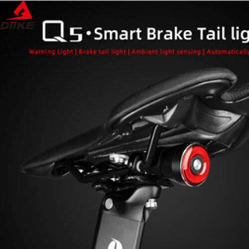 Smart Bicycle Tail Rear Light Auto Start Stop Brake IPX6 Waterproof USB Charge Cycling Tail Taillight Bike LED Lights